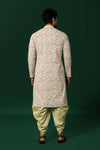 Men's White Printed Kurta