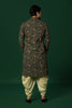 Men Black Printed Cocktail Party Kurta