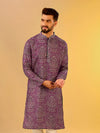 Men Burgandy Printed Kurta