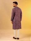 Men Burgandy Printed Kurta