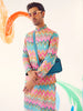 Men Multi Color Haldi Kurta