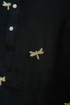 Black Dragonfly Embroidery Worked Wedding Kurta